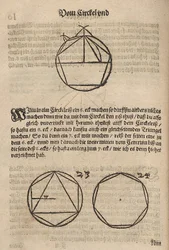 Constructie van een vijf-, zes- en zevenhoek